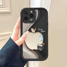 HONTINGA iPhone 15 Pro Max ile Uyumlu Aynalı Kılıfı Düşüme Önleyici Basitlik Anti Düşme Kamera Korumali Apple Desen Yumuşak Silikon Telefon Kılıfı Kadın ve Erkek Için Uygundur K2-9107