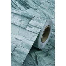 Storemax Mavi Tuğla Taş Desenli Kendinden Yapışkanlı 3D Duvar Raf Kapı Kaplama Kağıdı 3 Metre