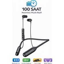 Qasul 100 Saat Pil Ömürlü Bluetooth 5.3 Boyun Tipi Kulaklık Manyetik Tasarım