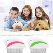 Brentino Evcil Hayvan Bit Pire Tarağı Metal Dişli Ergonomik Saplı Kedi Köpek Tüy Temizleme