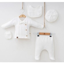 Butik Erkek Bebek %100 Pamuklu - Antialerjik Organik Kumaş Yenidoğan Hastane Çıkışı Zıbın Seti 5 Parça