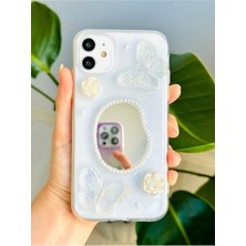 Go Aksesuar Iphone 11 ile Uyumlu 3D Oyuncak Aynalı Kelebek Tasarımlı Yumuşak Silikon Kılıf