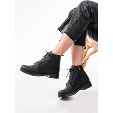 Sibel Gürel 165-225 Siyah Bağcıklı Fermuarlı Günlük Kadın Bot