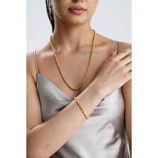 Zümrüt Sarraf 14 Ayar Altın Halat Zincir Kolye 3 mm