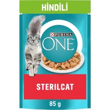 One Hindi Etli Kısırlaştırılmış Kediler Için Yaş Kedi Maması 85 Gram, 26 Adet