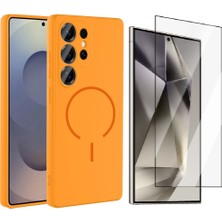 Vendas Samsung Galaxy S25 Ultra Kılıf M-safe Şarj Özellikli Zore Meta Kapak + Cam Ekran Koruyucu