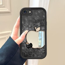 HONTINGA iPhone 8 ile Uyumlu Aynalı Kılıfı Düşüme Önleyici Basitlik Anti Düşme Kamera Korumali Apple Desen Yumuşak Silikon Telefon Kılıfı Kadın ve Erkek Için Uygundur K2-9107