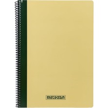 Pruva Ofis Serisi, A4 120 Yaprak Çizgili Karton Kapaklı Pet Spiralli Defter, Bej