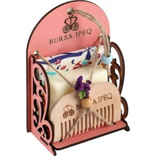 Bursa İpek Sarı Lale Desen Hediyelik Hamam Seti