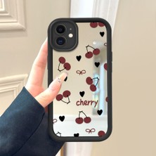 HONTINGA iPhone 11 ile Uyumlu Aynalı Kılıfı Düşüme Önleyici Basitlik Anti Düşme Kamera Korumali Kiraz Desen Yumuşak Silikon Telefon Kılıfı Kadın ve Erkek Için Uygundur K2-9085