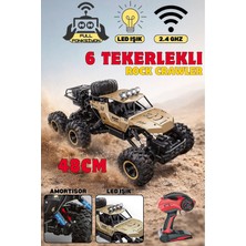 Yıldırım Oyuncak Uzaktan Kumandalı Şarjlı Işıklı 6 Teker Metal Dev Boy Rc Rock Crawler Off Road Araba 48 cm