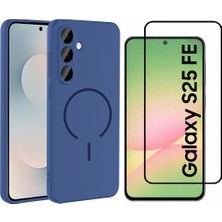 Vendas Samsung Galaxy S25 FE Kılıf M-safe Şarj Özellikli Zore Meta Kapak + Cam Ekran Koruyucu