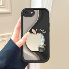 HONTINGA iPhone 8 ile Uyumlu Aynalı Kılıfı Düşüme Önleyici Basitlik Anti Düşme Kamera Korumali Apple Desen Yumuşak Silikon Telefon Kılıfı Kadın ve Erkek Için Uygundur K2-9107