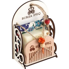 Bursa İpek Kırmızı Karanfil Desen Hediyelik Hamam Seti