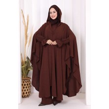 Tunik, Pantolon ve Abaya Üçlü Takım 8663 Kahverengi