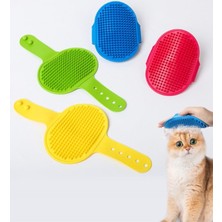Brentino Silikon Evcil Hayvan Tüy Toplama Yıkama Fırçası Kedi Köpek Masajlı Ergonomik Tarak Büyük Boy