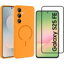 Vendas Samsung Galaxy S25 FE Kılıf M-safe Şarj Özellikli Zore Meta Kapak + Cam Ekran Koruyucu