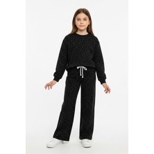 New Kids Taş Detaylı İspanyol Paça %100 Pamuk Mevsimlik Kız Çocuk Takım