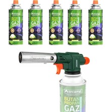 Orcamp Profesyonel Pürmüz Başlık + 5 Adet 227 Gram Gaz Kartuş Seti