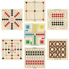 Storemax Ahtek Ahşap Zeka ve Oyun Seti 7 Li, Kızma Birader+Dama+3 Taş+9 Taş+Bihar+Surakarta ve Tic-Tac-Toe ETICSET247