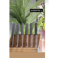 Solingen 6'lı Yeni Model Mikro Tırtıklı Sebze Bıçağı (Gri)