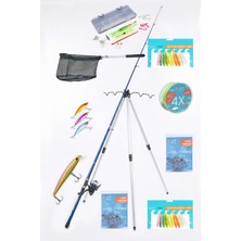 Exent Tam Takım Kıyı Olta Seti, Tripod, File, Çantalı Aksesuar Seti, Suni Yem, Misina, Fırdöndü