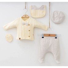 Butik Erkek Bebek %100 Pamuklu - Antialerjik Organik Kumaş Yenidoğan Hastane Çıkışı Zıbın Seti 5 Parça