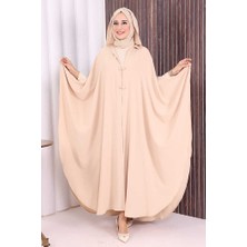 Kapüşonlu Ayrobin Pelerin 70021 Taş