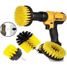 Dynamich Tech 3'lü Set Matkap Ucuna Takılabilen Banyo Küvet Duşakabin Oto Lastik Koltuk Yıkama Temizleme Fırçası