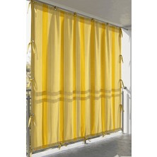 Ceylan Home 4 Tarafı Kuş Gözlü Bahçe Brandası | Dış Mekan Balkon, Garaj ve Teras Perdesi – Sarı Ince