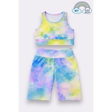 My Kids Wear Kız Çocuk Çok Amaçlı Batik Desenli Mayo & Spor Takımı 12431