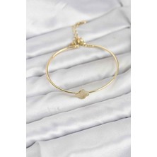 Clariss Yonca Model Gold Renk Kadın Bileklik