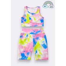 My Kids Wear Kız Çocuk Çok Amaçlı Batik Desenli Mayo & Spor Takımı 12429