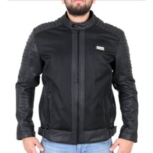 Venom Motosiklet Montu Deri Siyah Blade Fileli Motorcu Ceketi