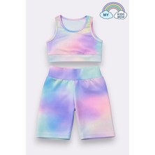 My Kids Wear Kız Çocuk Çok Amaçlı Batik Desenli Mayo & Spor Takımı 12430