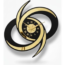 As Tasarım Lazer Zerafet Modern Duvar Saati Dekorasyon 60 cm Gold