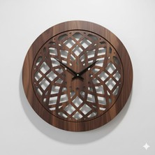 As Tasarım Lazer Nexus Modern Duvar Saati Dekorasyon 45 cm Ceviz
