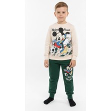 Bubiee Baby Mickey Mouse Baskılı 2 Iplik Alt Üst Eşofman Takım