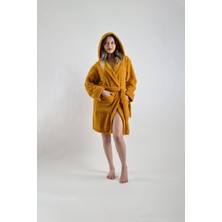 Caspara Wellsoft Premium Kapüşonlu Şapkalı Kadın Bornoz / Sabahlık - Ultra Soft , Sıcak ve Yumuşak