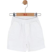 Nk Erkek Bebek Poyraz Şort Beyaz Normal Kalıp 1-4 Yaş Hafif Kumaş ile Rahat Kullanım
