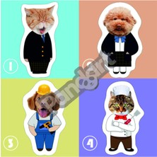 Pandart Fotoğraflı Yastık Evcil Hayvanlı Komik Figürlü