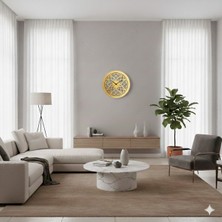 As Tasarım Lazer Nexus Modern Duvar Saati Dekorasyon 45 cm Gold