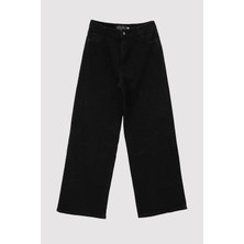 Markapia Kadın Taşlı Yüksek Bel Wideleg Jean Pantolon