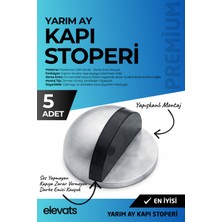 Elevats Premium 5 Adet Yarımay Kapı Stoperi | Yapışkanlı Kapı Stoperi | Kapı Altı Stoperi | Kapı Tutucu