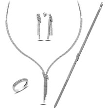 Blackcraft Gümüş Kemerli Su Yolu Gelinlik Kadın Set