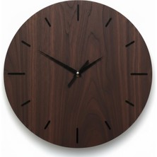 As Tasarım Lazer Stil Modern Duvar Saati (45 Cm) (Siyah-Ceviz)