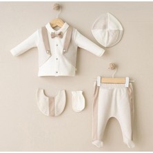 Butik Erkek Bebek %100 Pamuklu - Antialerjik Organik Kumaş Yenidoğan Hastane Çıkışı Zıbın Seti 5 Parça