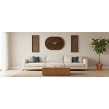 As Tasarım Lazer Venüs Modern Duvar Saati Dekorasyon 45X60 cm ve 2 Li Tablo