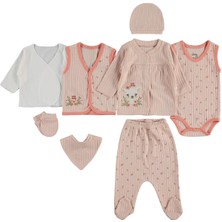 Civil Baby Ceylan Çiçek Baskılı  Zıbın Setleri - Pembe 0-1 Ay