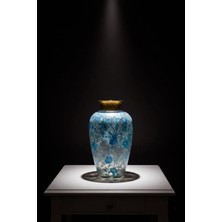 TB 50 Yıllık Osmanlı Tarzı Altın Işlemeli Koleksiyonluk Vazo – El Dekorlu Geniş Form